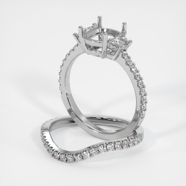 Silver Three Stone Ring Setting