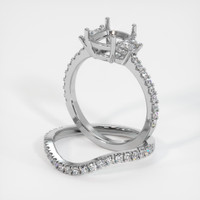 10K White Gold Three Stone Ring Setting Image