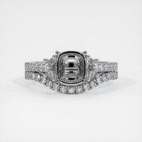 14K White Gold Three Stone Ring Setting Image