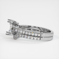 14K White Gold Three Stone Ring Setting Image