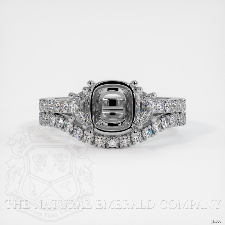 18K White Gold Three Stone Ring Setting