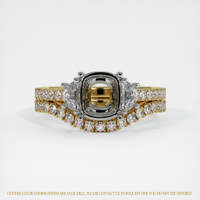 14K White & Yellow Three Stone Ring Setting Image