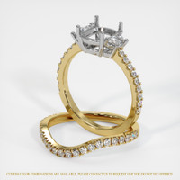 18K White & Yellow Three Stone Ring Setting Image