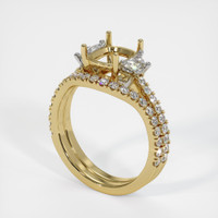10K Yellow Gold Three Stone Ring Setting Video