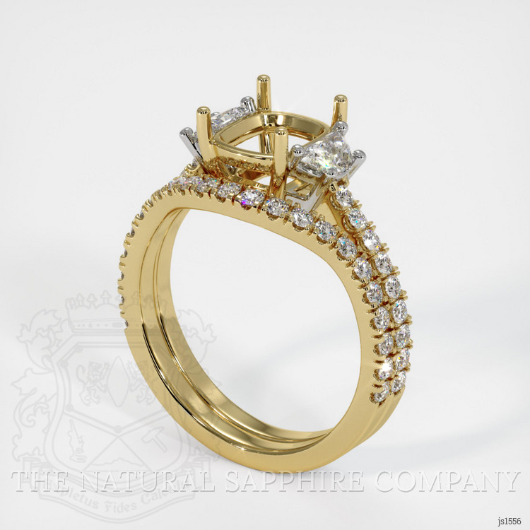 10K Yellow Gold Three Stone Ring Setting