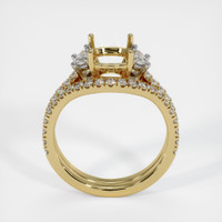 10K Yellow Gold Three Stone Ring Setting Image
