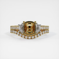 14K Yellow Gold Three Stone Ring Setting Image