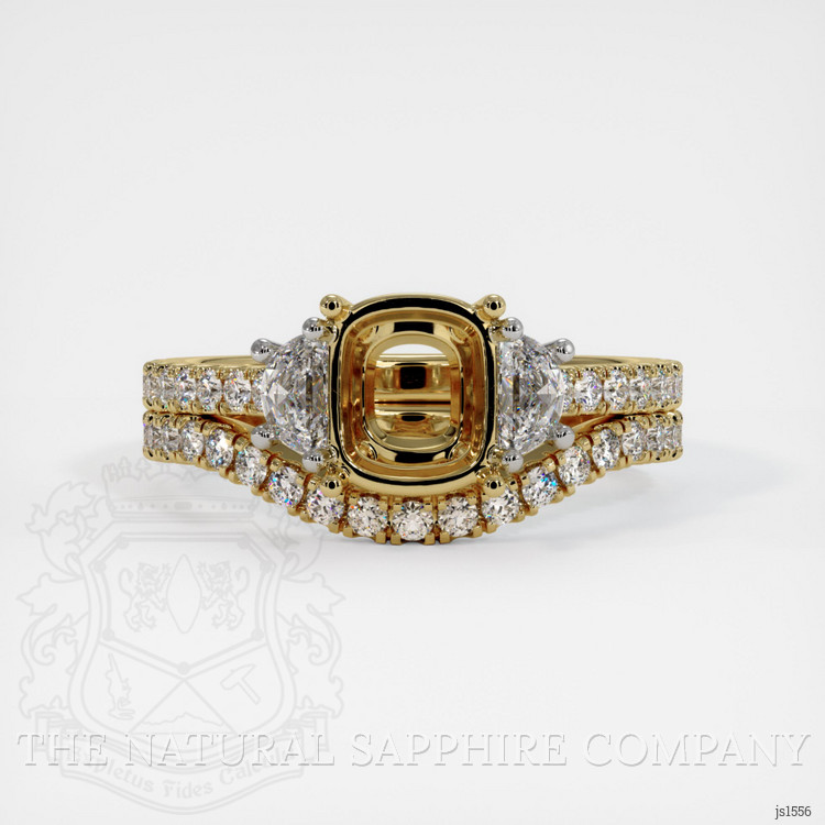 14K Yellow Gold Three Stone Ring Setting