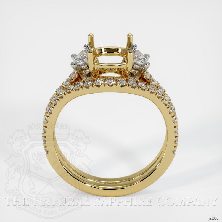 14K Yellow Gold Three Stone Ring Setting