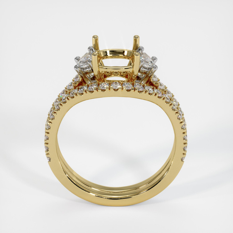 14K Yellow Gold Three Stone Ring Setting