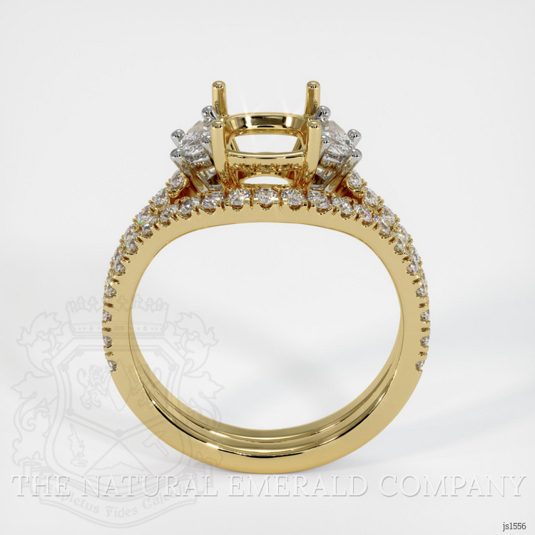 18K Yellow Gold Three Stone Ring Setting