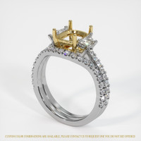 14K Yellow & White Three Stone Ring Setting Video
