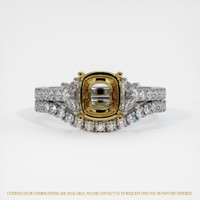 14K Yellow & White Three Stone Ring Setting Image