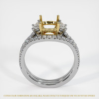 14K Yellow & White Three Stone Ring Setting Image