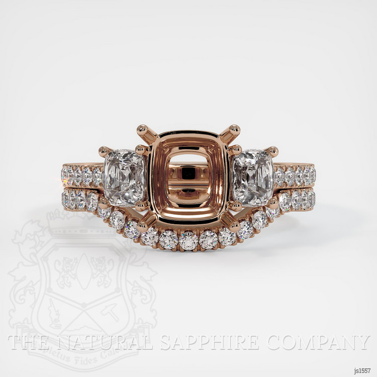 14K Rose Gold Pave Ring Setting