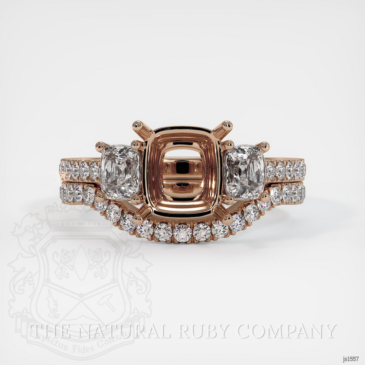 14K Rose Gold Pave Ring Setting