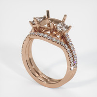 18K Rose Gold Pave Ring Setting Image