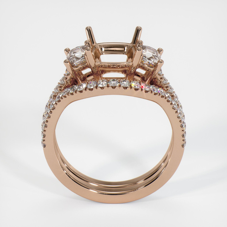 18K Rose Gold Pave Ring Setting