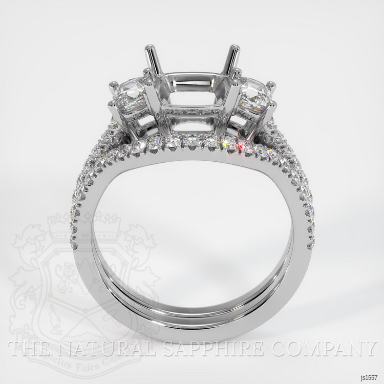 Silver Three Stone Ring Setting