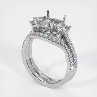 10K White Gold Three Stone Ring Setting Video