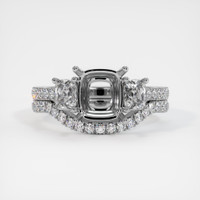 10K White Gold Three Stone Ring Setting Image