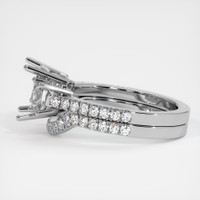 10K White Gold Three Stone Ring Setting Image