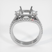 10K White Gold Three Stone Ring Setting Image