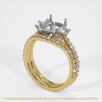 14K White & Yellow Three Stone Ring Setting Video