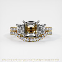 14K White & Yellow Pave Ring Setting Image