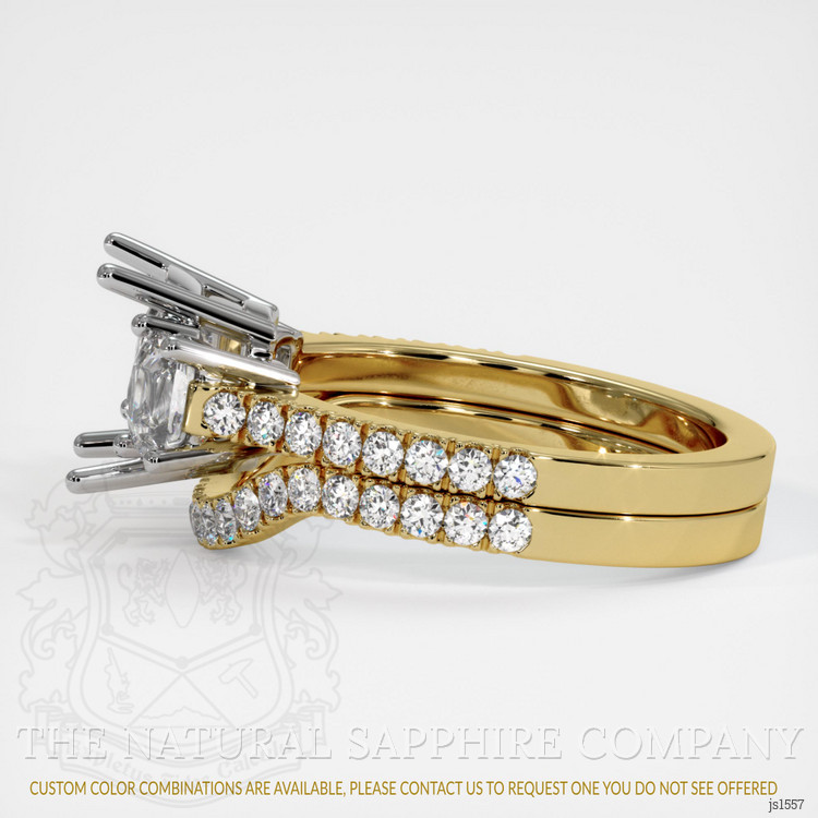 14K White & Yellow Pave Ring Setting