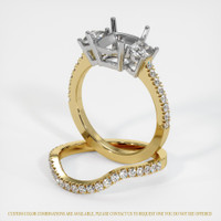 14K White & Yellow Pave Ring Setting Image
