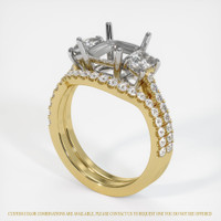 18K White & Yellow Pave Ring Setting Image