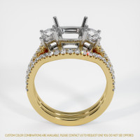 18K White & Yellow Three Stone Ring Setting Image