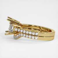 10K Yellow Gold Three Stone Ring Setting Image