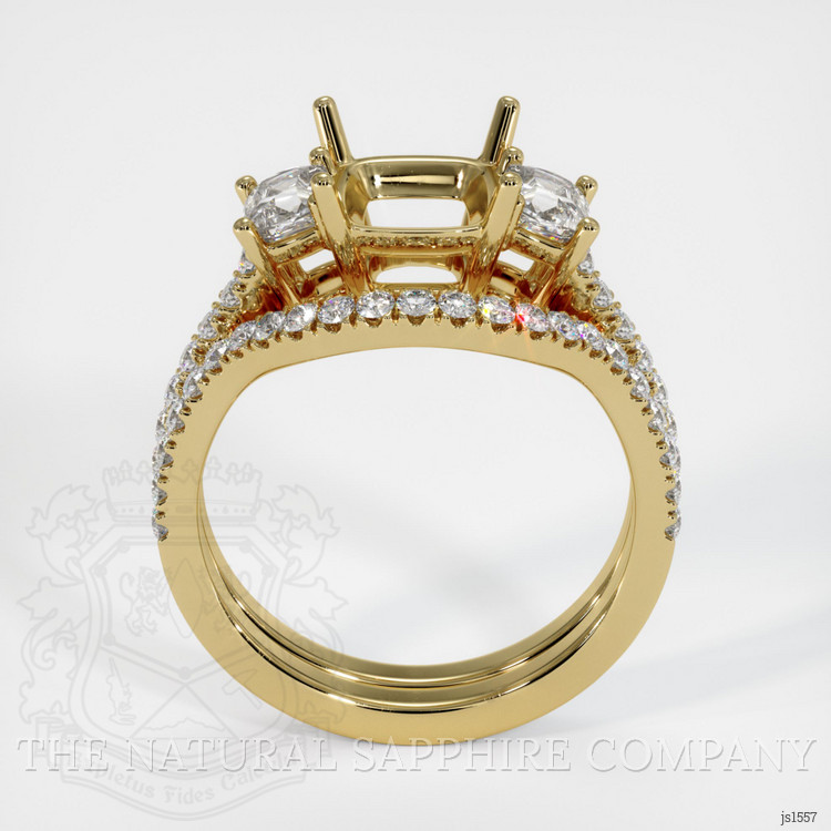 10K Yellow Gold Three Stone Ring Setting