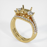 14K Yellow Gold Three Stone Ring Setting Video