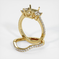 14K Yellow Gold Three Stone Ring Setting Image