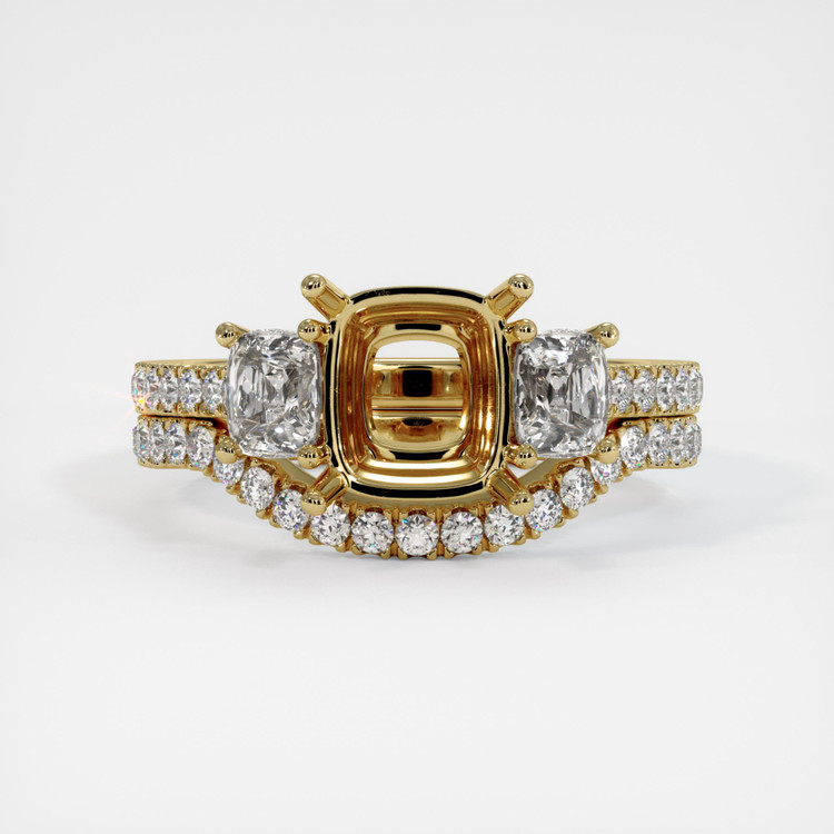18K Yellow Gold Pave Ring Setting