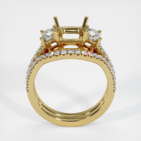 18K Yellow Gold Three Stone Ring Setting Image