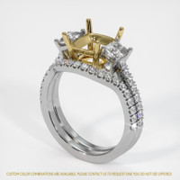 14K Yellow & White Three Stone Ring Setting Video