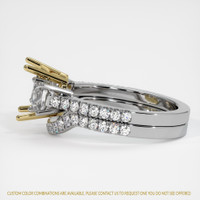 14K Yellow & White Three Stone Ring Setting Image