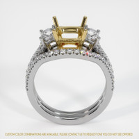 14K Yellow & White Three Stone Ring Setting Image