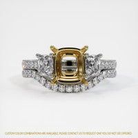 18K Yellow & White Three Stone Ring Setting Image