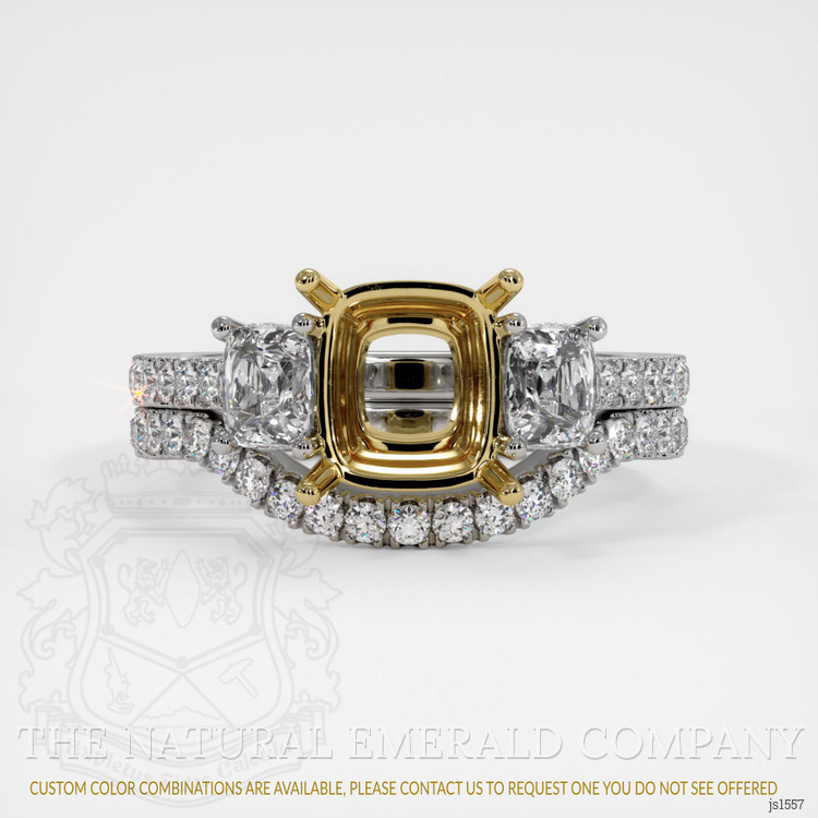 18K Yellow & White Pave Ring Setting