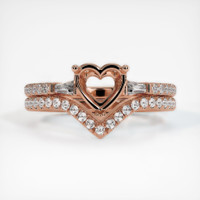 14K Rose Gold Three Stone Ring Setting Image