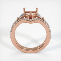 14K Rose Gold Three Stone Ring Setting Image