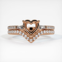 18K Rose Gold Three Stone Ring Setting Image