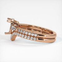 18K Rose Gold Three Stone Ring Setting Image