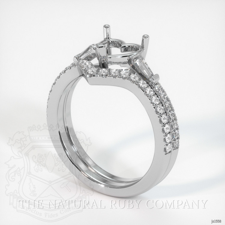 10K White Gold Three Stone Ring Setting