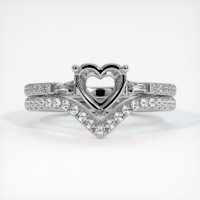 10K White Gold Three Stone Ring Setting Image